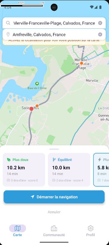 Choix d'itinéraire SPIDA